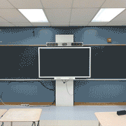 Think Board resurfacing with a smartboard in the middle