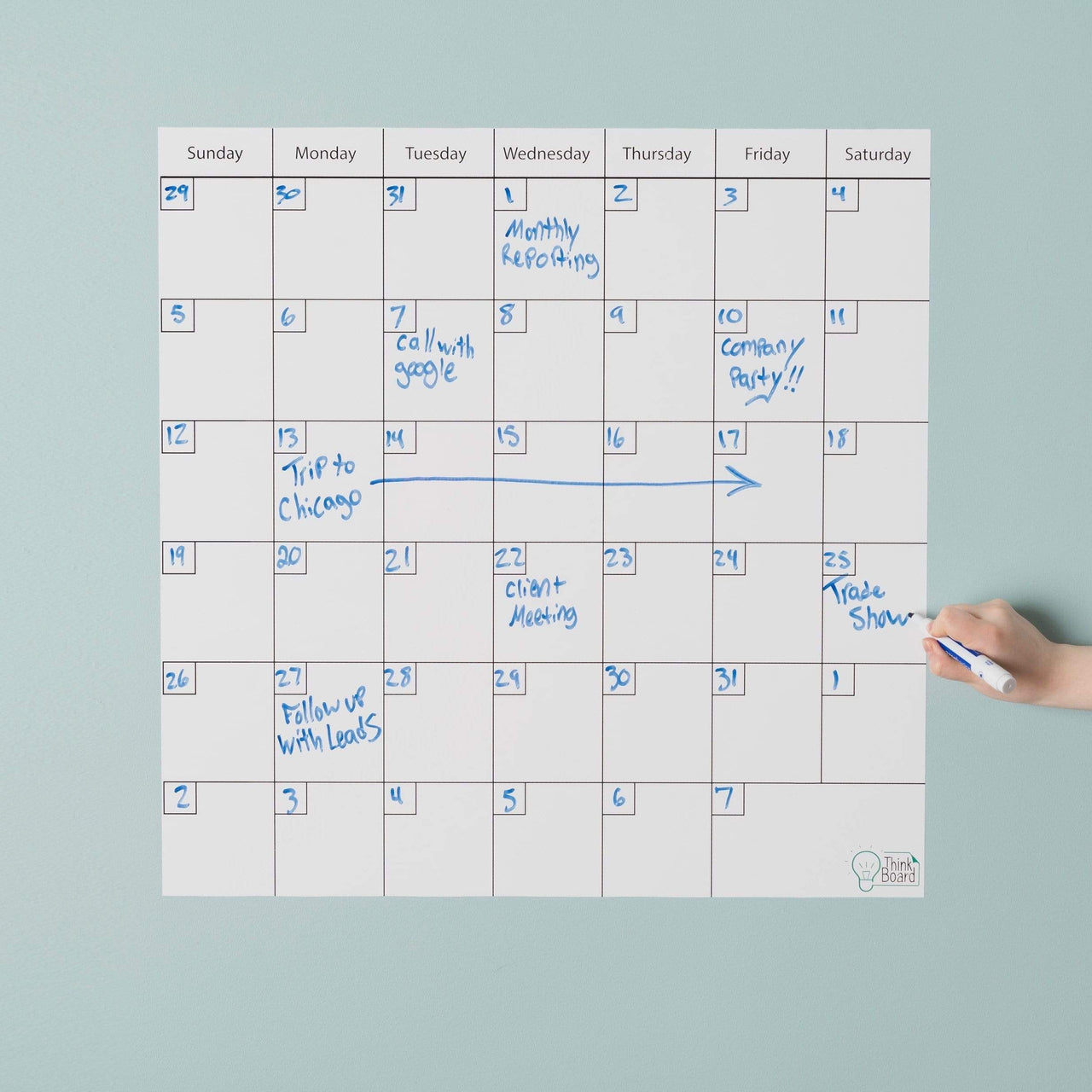 Think Board 24" x 24" / White Think Board Calendar Think Board