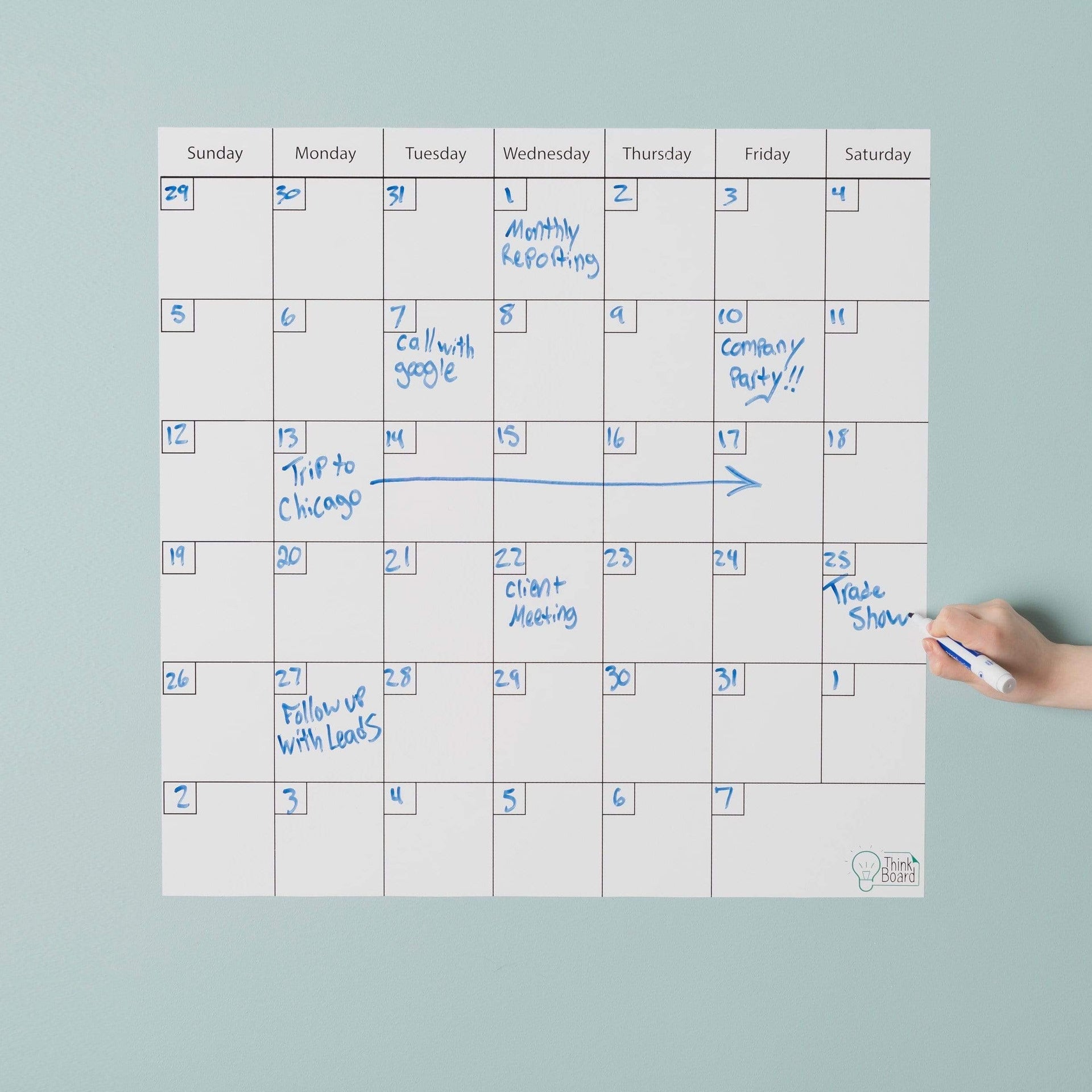 Think Board 24" x 24" / White Think Board Calendar Think Board