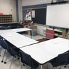 whiteboard tables in a school classroom