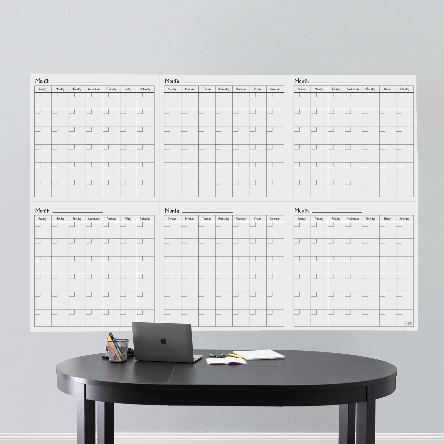 Think Board - Whiteboard Calendar Sticker 4 x 12Ft, White Board for Walls  1200 x 3650mm, Adhesive Whiteboard Paper, Dry Erase Board for Home, Office,  School, Sm…