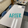 before and after Think Board vs whiteboard paint