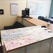 markerboard tabletop in a coworking space siena college