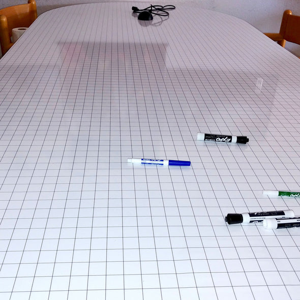 custom whiteboard table with grid lines