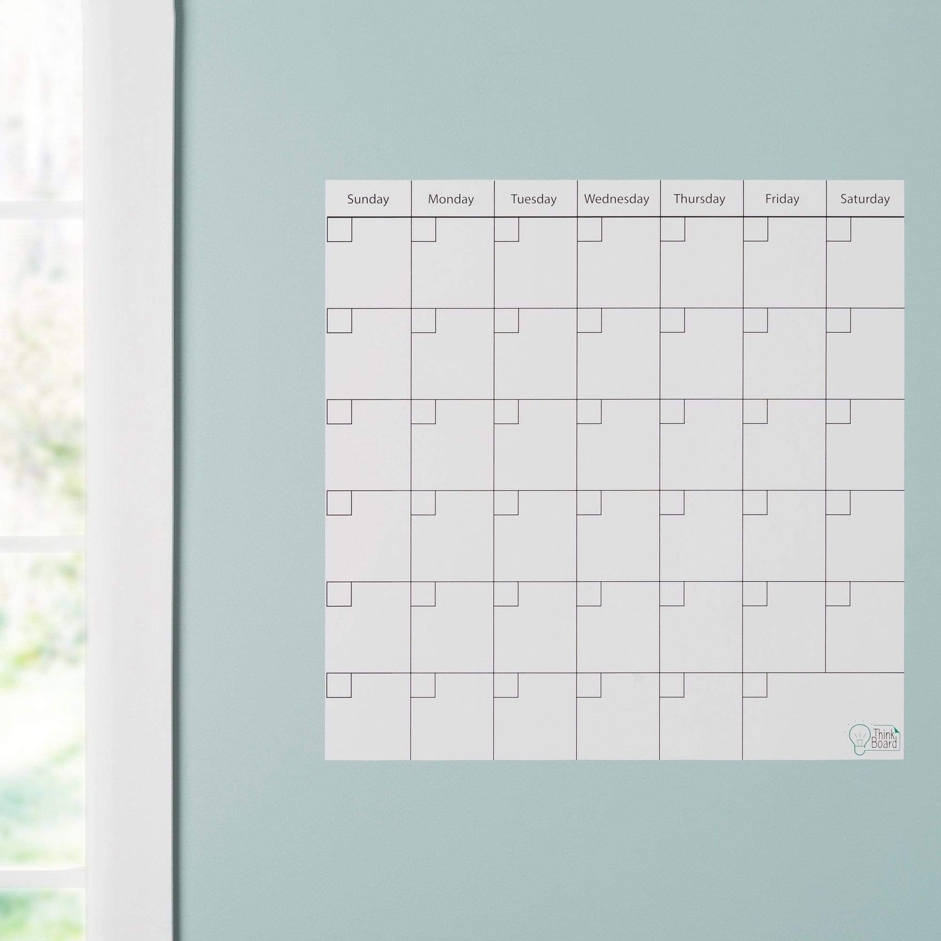 Think Board Self-Adhesive Whiteboard Wall and Refrigerator Calendar, Peel and