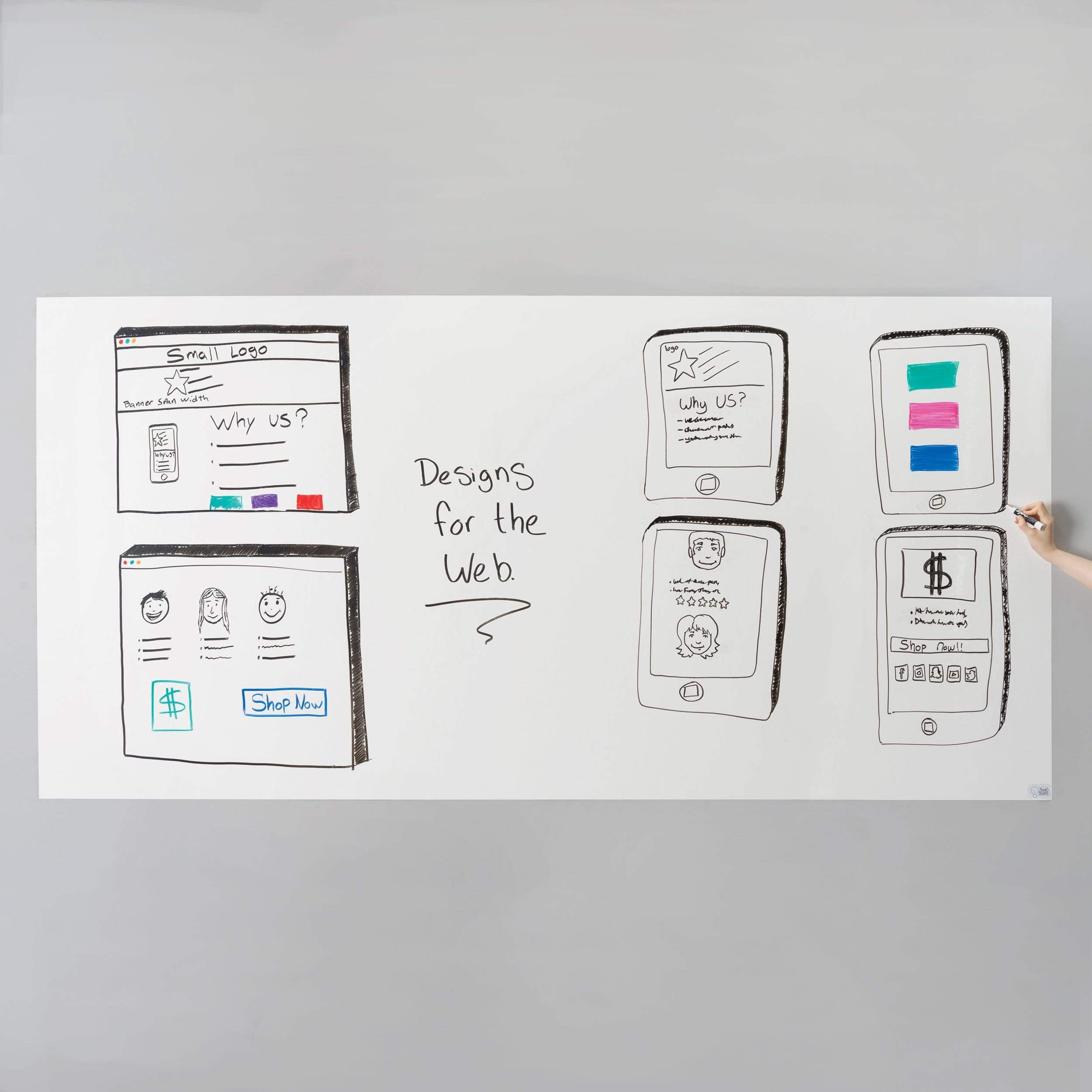 Think Display Board Premium Think Board XL Large Whiteboard | Think Board