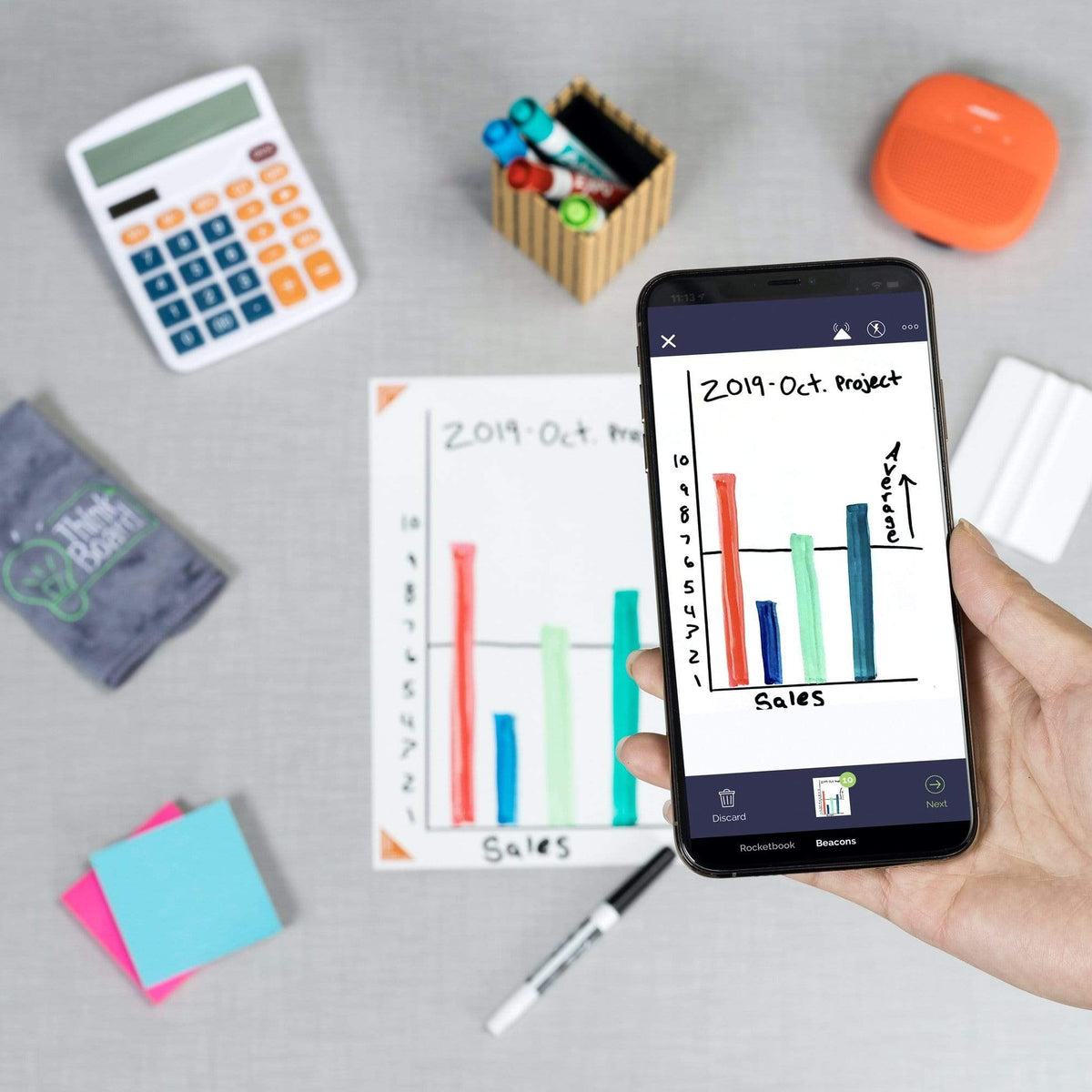 Think Board X2 - Rocketbook Think Board - Peel and Stick Whiteboard