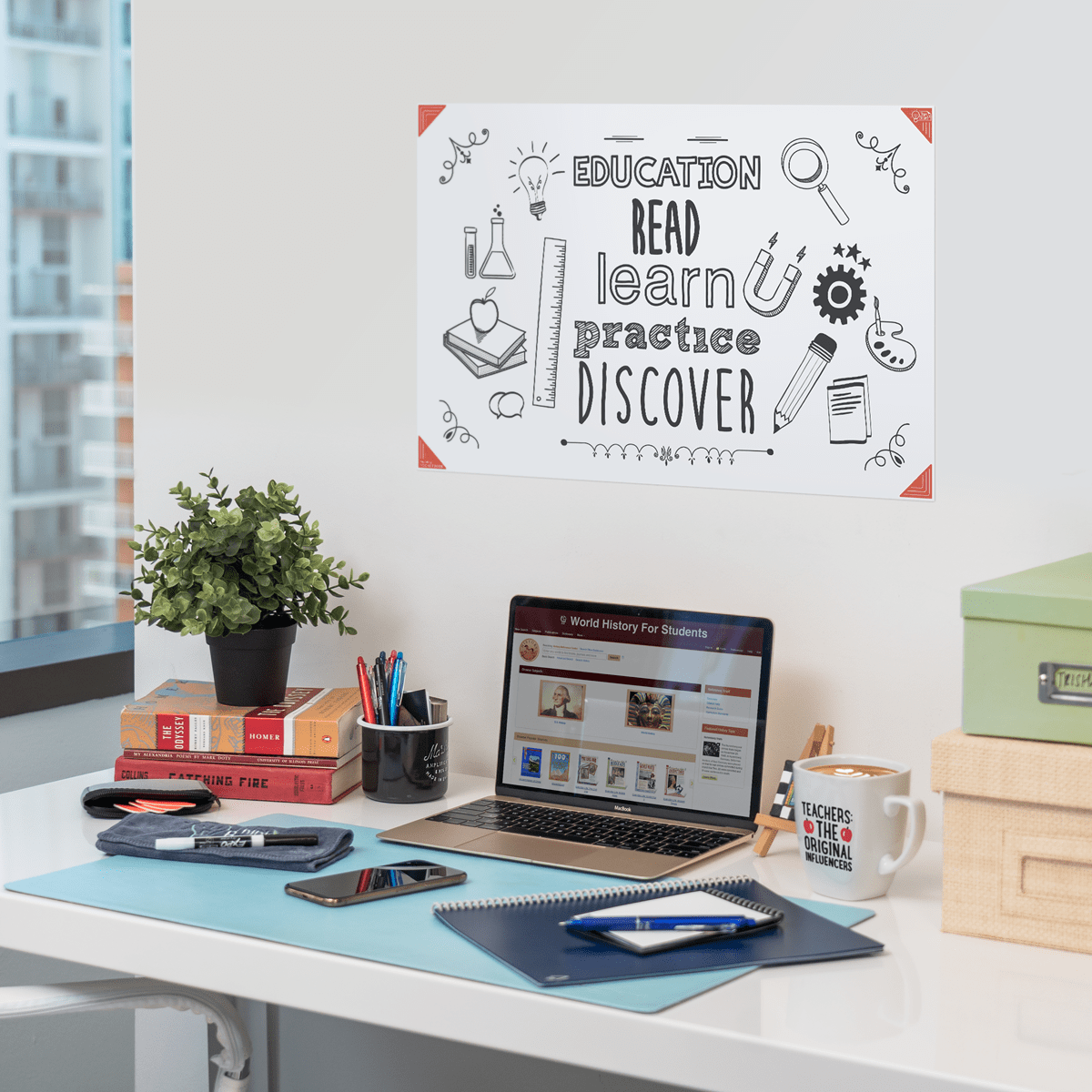 Think Display Board Think Board X2 - Rocketbook Think Board - Peel and Stick Whiteboard